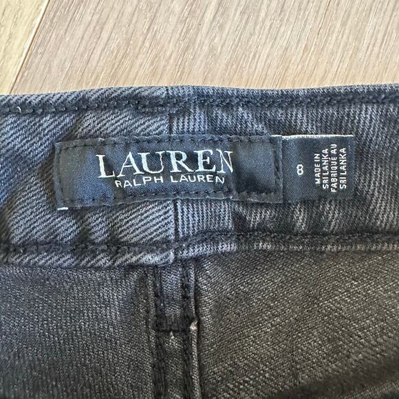 Lauren Ralph Lauren Button Down Black Denim Skirt Knee Length Midi Size 8 - Picture 4 of 8